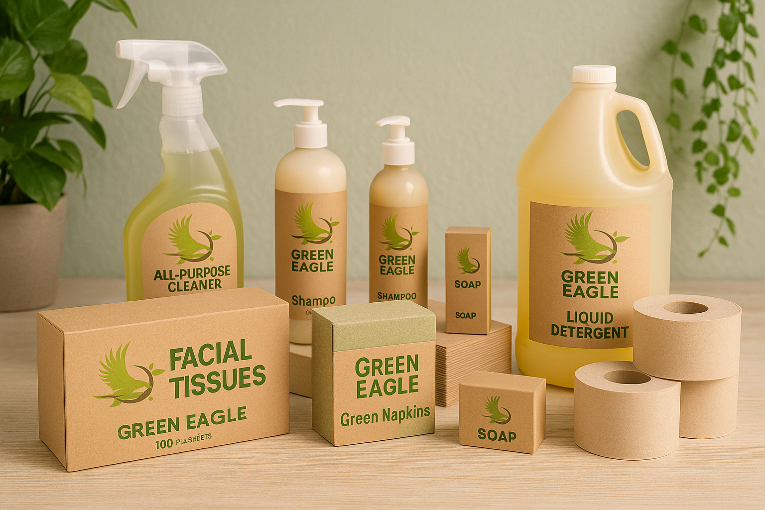 Green Eagle eco-friendly product assortment for hotels, restaurants and facilities